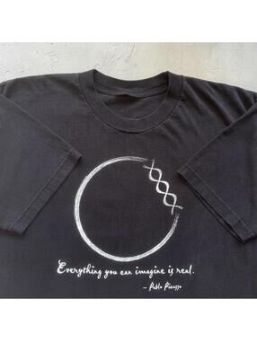 Vintage 1990s Pablo Picasso Faded Black DNA Art T Shirt